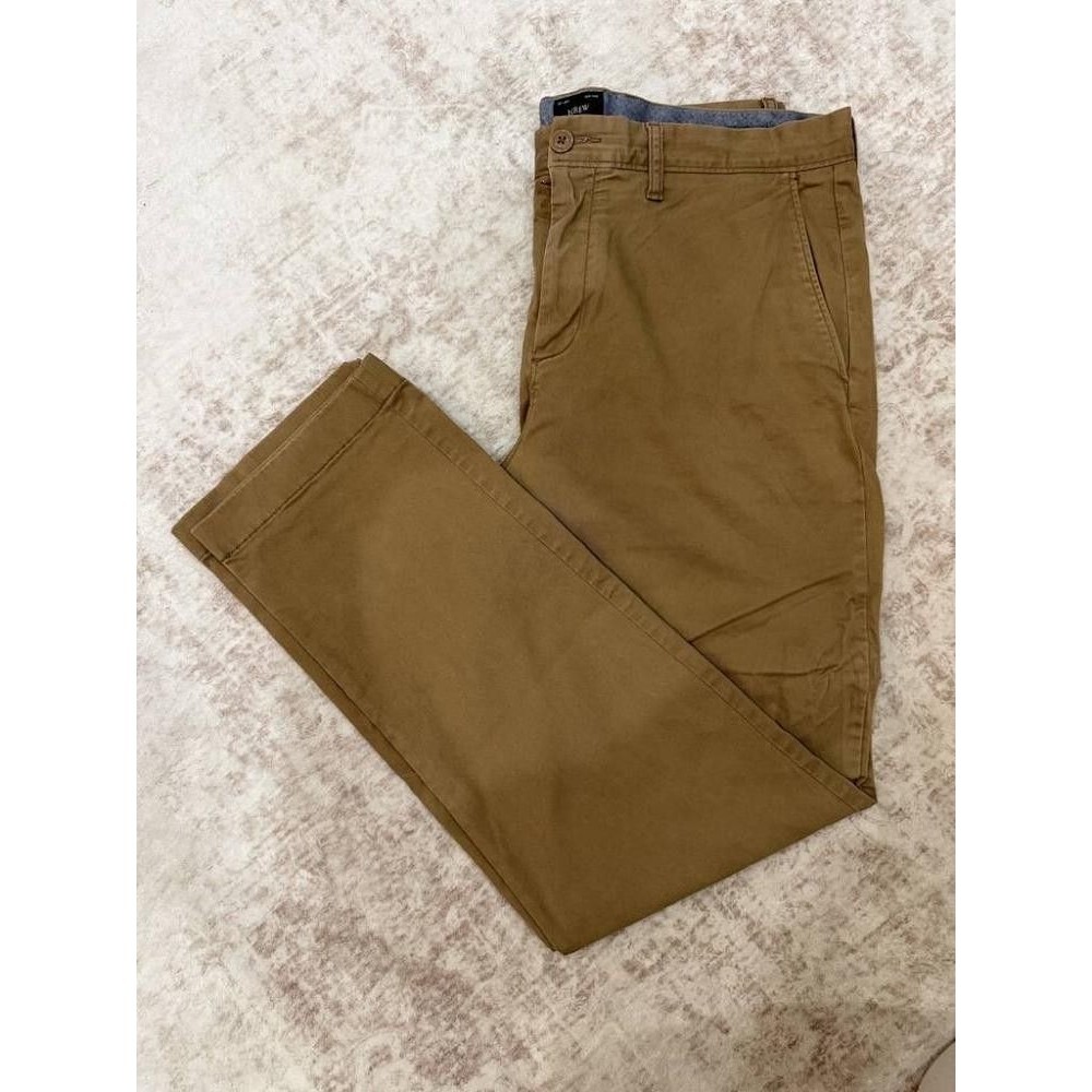 J.Crew 770 Straight Fit Stretch Chino Pants 33x30 Khaki Brown AR886